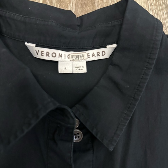 Veronica Beard Black Ruched Shirt Dress - Picture 5 of 6